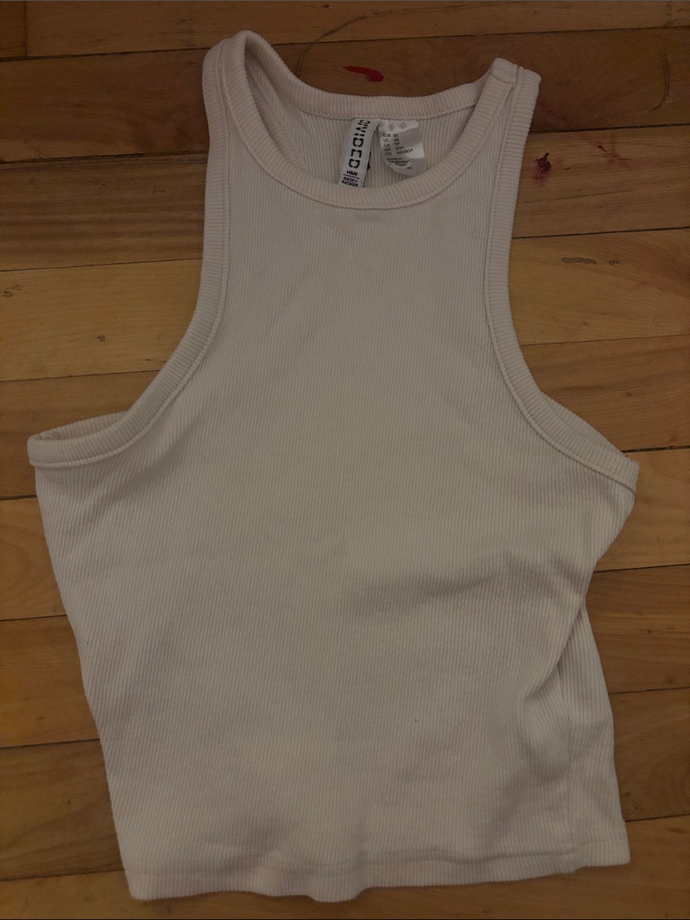 H&M White Ribbed Tank Top